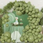 Ouddy Party Sage Green Balloon Arch Kit – 129Pcs Olive Green Balloons