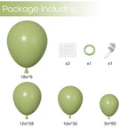 Ouddy Party Sage Green Balloon Arch Kit – 129Pcs Olive Green Balloons