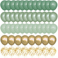 Ouddy Party 72Pcs Sage Green Balloons Set – Pearl Green, Metallic Gold & Confetti for Baby Showers, Weddings, Parties