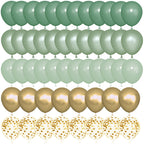 Ouddy Party 72Pcs Sage Green Balloons Set – Pearl Green, Metallic Gold & Confetti for Baby Showers, Weddings, Parties