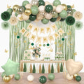Ouddy Party Sage Green Birthday Decorations for Women & Girls | Balloons, Banner & Fringe