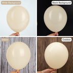 Ouddy Party 129Pcs Sand White Balloon Arch Kit – Cream Beige Matte Latex Balloons