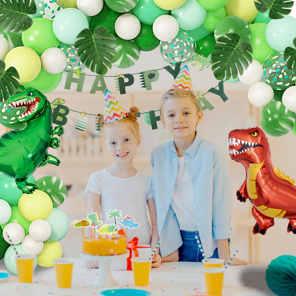 Ouddy Party Dinosaur Birthday Party Decorations - 40in Foil Balloons Arch & Banner Kit