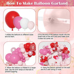 Ouddy Party Red & Pink Balloons Arch Garland Kit – 18/12/10/5in Valentine Balloons for Birthday, Wedding & Party Decor