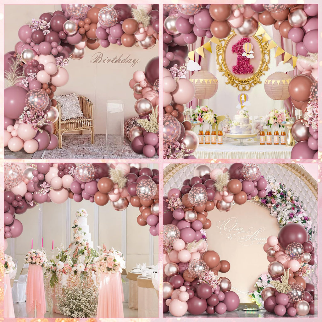 Ouddy Party Dusty Rose Balloons Garland Arch Kit | Boho Wedding & Party Decor
