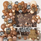 Ouddy Party 170Pcs CowBoy Balloons Garland Arch Kit | Western Cowboy & Cow Print Party Decor