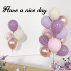Ouddy Party 72pcs Dusty Purple Balloons Set — 12in Latex with Pink, White Sand, Lavender Confetti & Metallic Accents