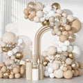 Ouddy Party White Sand Gold Balloon Arch Garland Kit | Neutral Latex Balloons for Baby Shower & Wedding