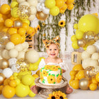 Ouddy Party Yellow Gold Balloons Arch Garland Kit – 18/12/10/5 Inch Mustard & Ivory