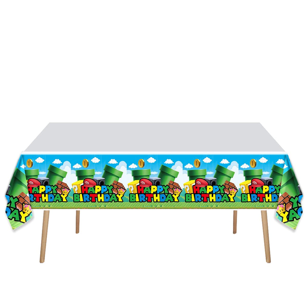 OULUN Super Bros Party Tableware Set – 20 Plates, 20 Napkins, 71x42 Tablecloth