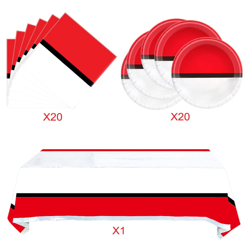OULUN Video Games Themed Party Tableware – 20 Plates, 20 Napkins, 70.8 x 42.5 Tablecloth