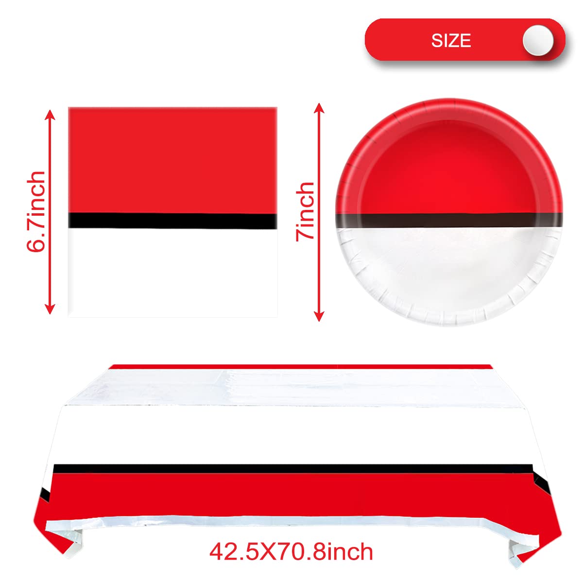 OULUN Video Games Themed Party Tableware – 20 Plates, 20 Napkins, 70.8 x 42.5 Tablecloth