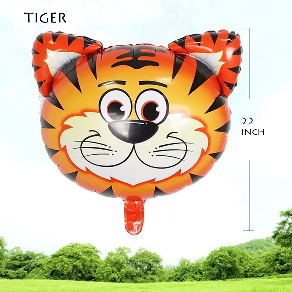OuMuaMua Jungle Safari 6-Pack Giant Animal Balloons – Lion, Tiger, Monkey, Elephant, Zebra & Giraffe