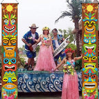 OuMuaMua Hawaiian Luau Tiki Totem Door Banner – Aloha Party Decorations for Outdoor & Indoor