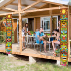 OuMuaMua Hawaiian Luau Tiki Totem Door Banner – Aloha Party Decorations for Outdoor & Indoor