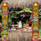 OuMuaMua Hawaiian Luau Tiki Totem Door Banner – Aloha Party Decorations for Outdoor & Indoor