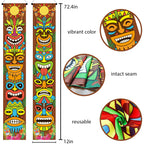 OuMuaMua Hawaiian Luau Tiki Totem Door Banner – Aloha Party Decorations for Outdoor & Indoor
