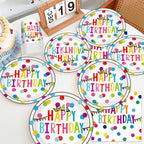 OUNIY Birthday Plates & Napkins Set – 175 Pcs for Kids' Party (Serves 25)