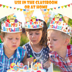 Outus 42 Pack Happy Birthday Crowns for Kids – Adjustable Elastic Bands, Classroom Party Hats