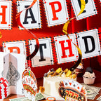 Outus 17 Pieces Casino Poker Theme Party Decorations | Birthday Banner, Swirls & 3D Table Toppers
