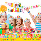 Outus 42 Pack Happy Birthday Crowns for Kids – Adjustable Elastic Bands, Classroom Party Hats