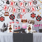 Outus 17 Pieces Casino Poker Theme Party Decorations | Birthday Banner, Swirls & 3D Table Toppers