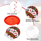 Outus 17 Pieces Casino Poker Theme Party Decorations | Birthday Banner, Swirls & 3D Table Toppers