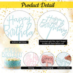 Outus 150 Pcs Happy Birthday Cake Toppers – Acrylic, Double-Sided, Multicolor