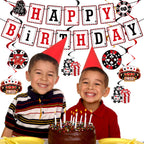 Outus 17 Pieces Casino Poker Theme Party Decorations | Birthday Banner, Swirls & 3D Table Toppers