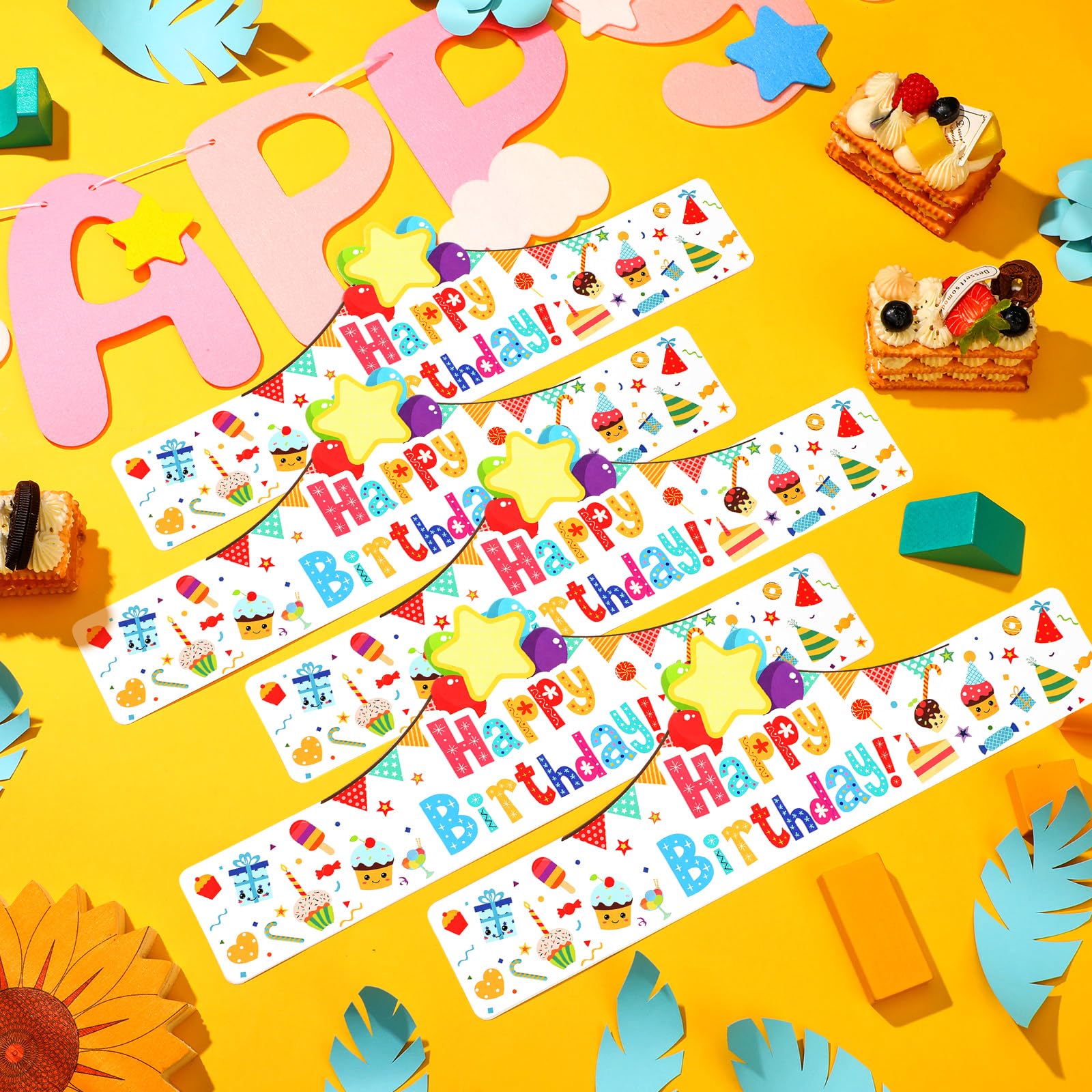 Outus 42 Pack Happy Birthday Crowns for Kids – Adjustable Elastic Bands, Classroom Party Hats