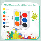 Outus 144 Pcs Watercolor Paint Set – Mini Pocket-Sized Palette with Brush | Art Party Favors & Stocking Stuffers