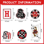 Outus 17 Pieces Casino Poker Theme Party Decorations | Birthday Banner, Swirls & 3D Table Toppers