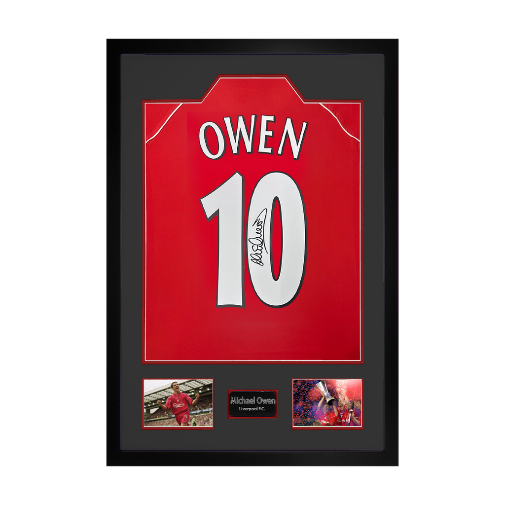 Michael Owen Signed Liverpool Shirt Premium Frame