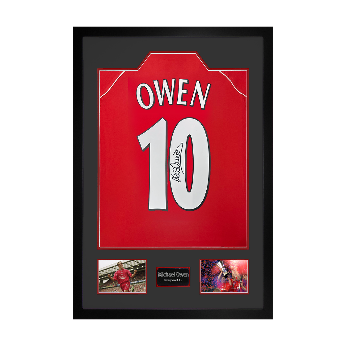 Michael Owen Signed Liverpool Shirt Premium Frame
