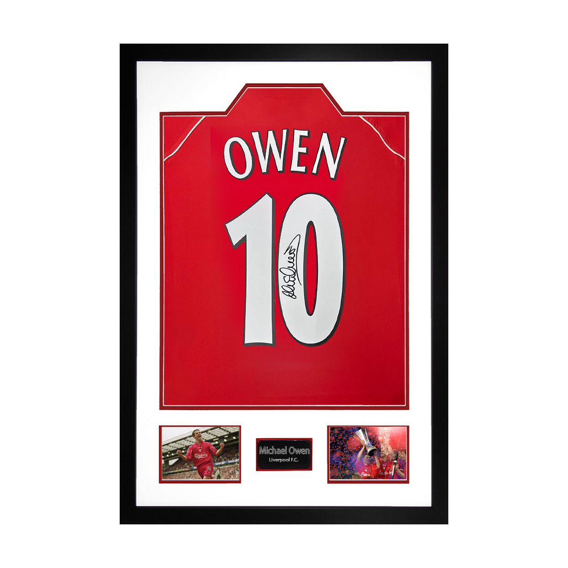 Michael Owen Signed Liverpool Shirt Premium Frame