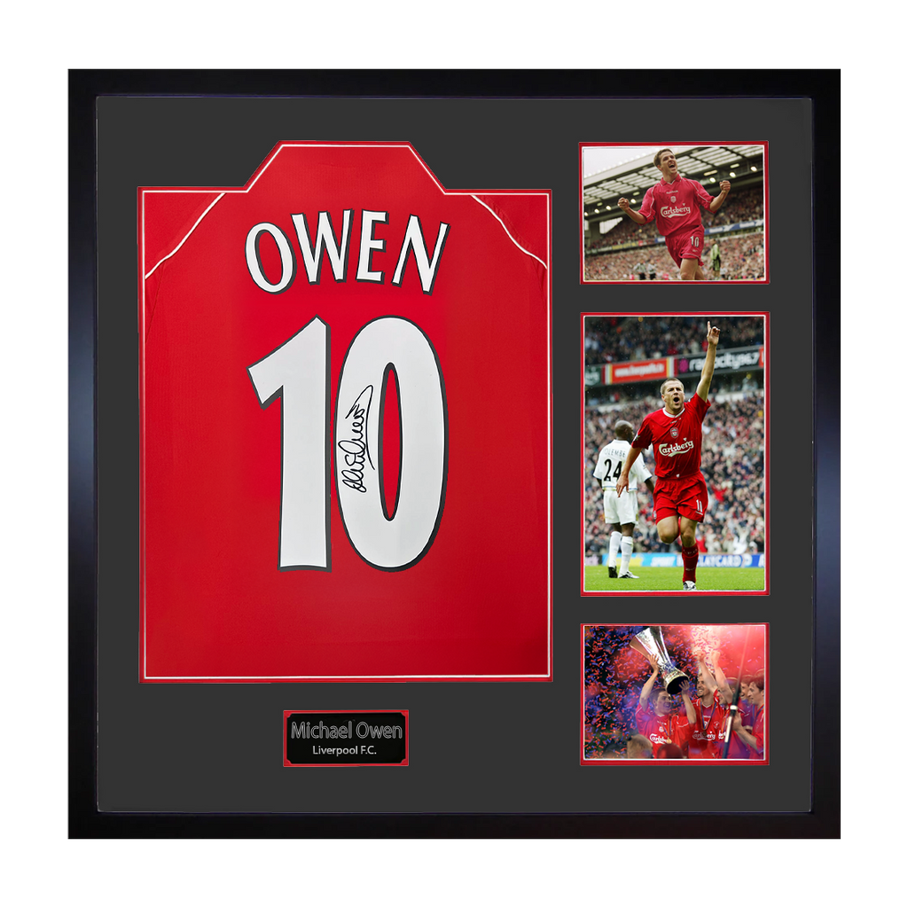 Michael Owen Signed Liverpool Shirt Elite Frame