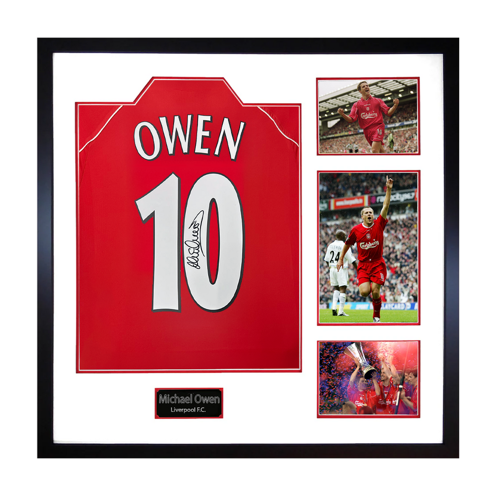 Michael Owen Signed Liverpool Shirt Elite Frame