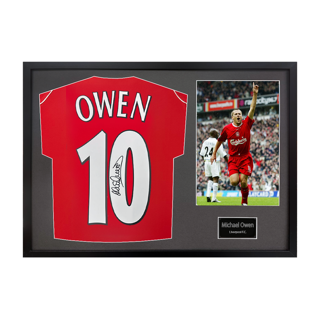 Michael Owen Signed Liverpool Shirt Classic Frame