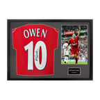 Michael Owen Signed Liverpool Shirt Classic Frame