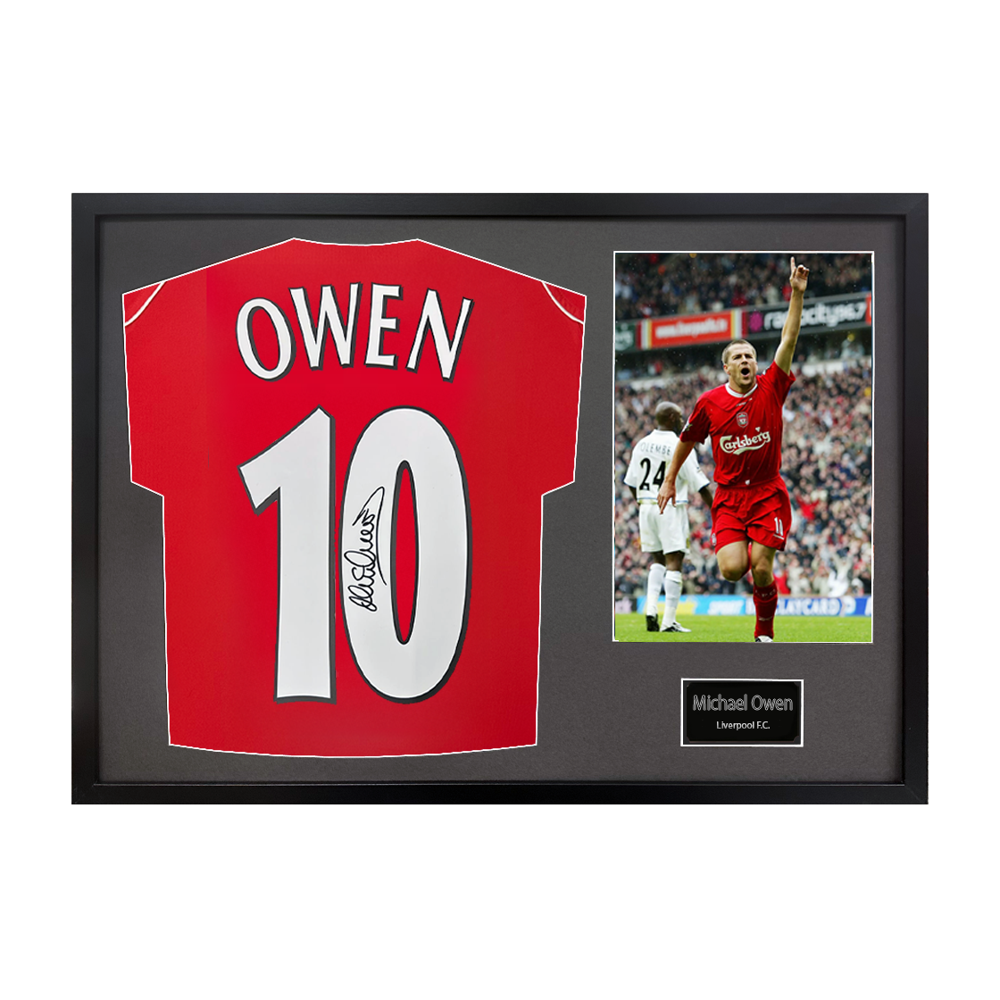 Michael Owen Signed Liverpool Shirt Classic Frame
