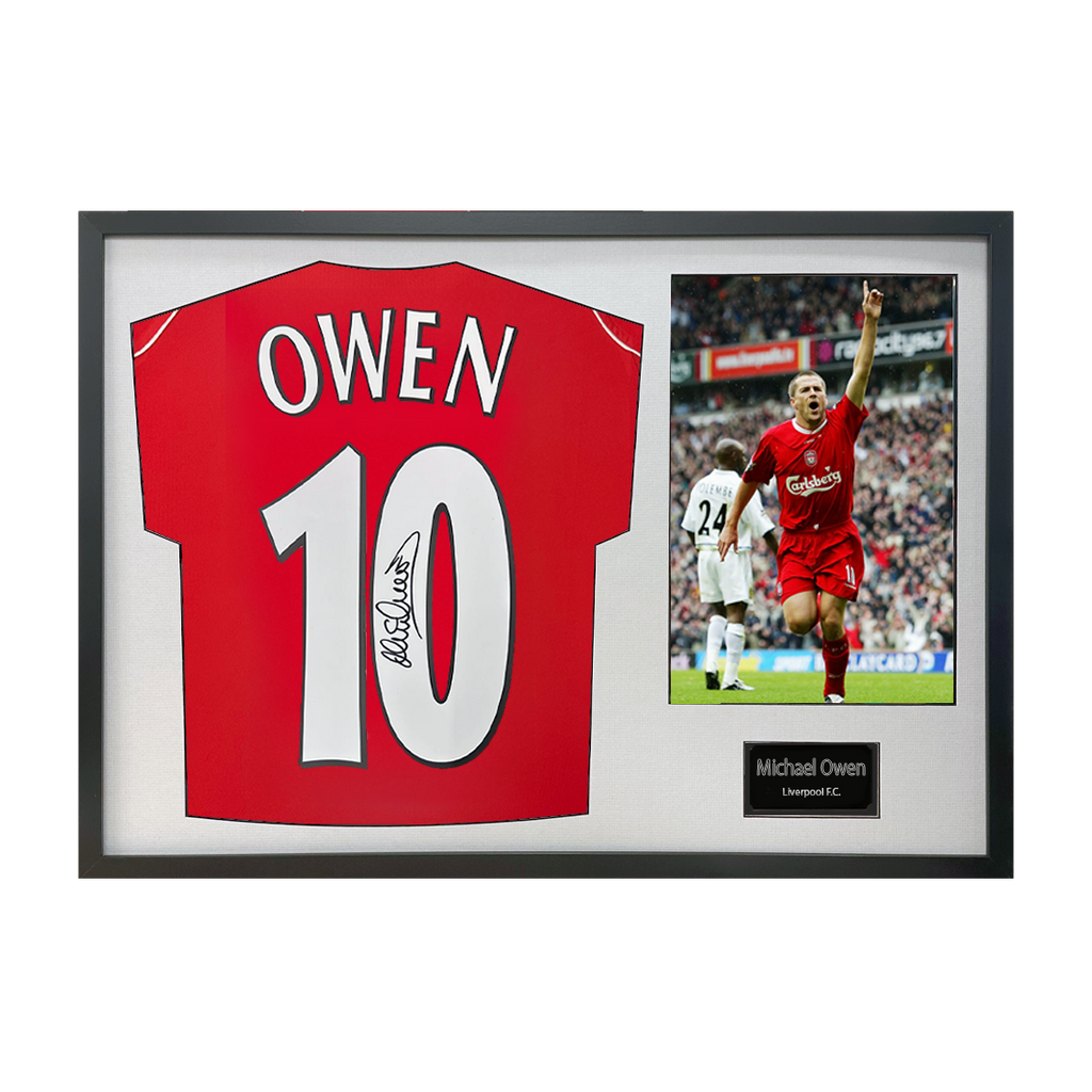 Michael Owen Signed Liverpool Shirt Classic Frame