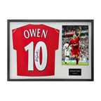 Michael Owen Signed Liverpool Shirt Classic Frame