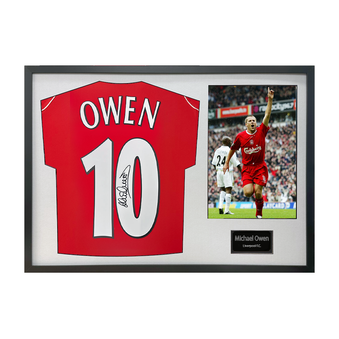 Michael Owen Signed Liverpool Shirt Classic Frame