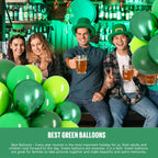 OWill 100pcs Green Balloons 12 Inches – Dark Green, Emerald, Lime & Chrome Metallic Latex for Party Decor