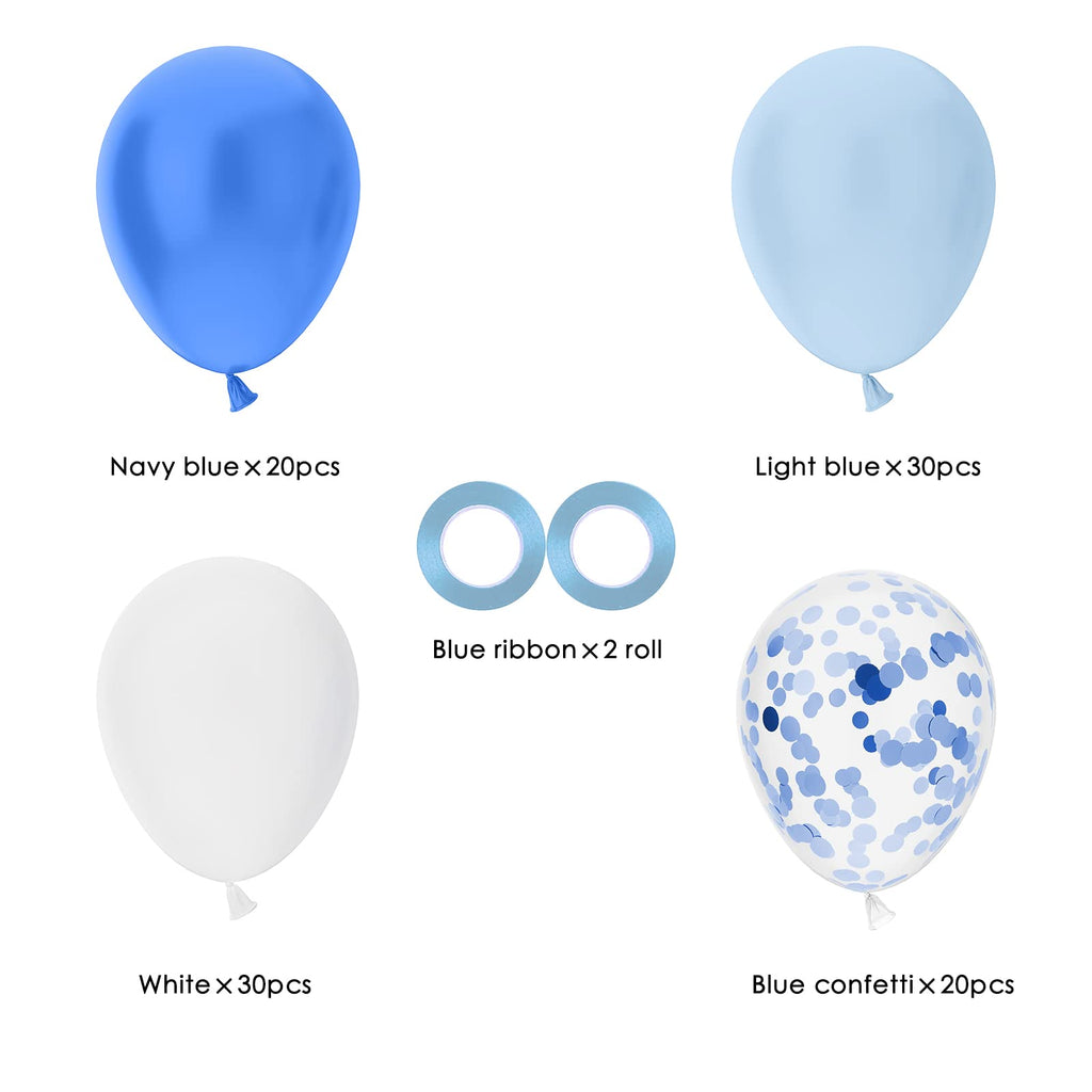 OWill 100pcs Royal Blue Confetti Balloons – 12in Latex Party Kit