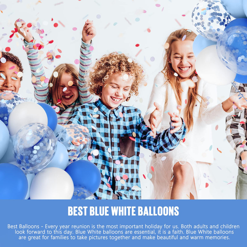 OWill 100pcs Royal Blue Confetti Balloons – 12in Latex Party Kit