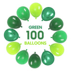OWill 100pcs Green Balloons 12 Inches – Dark Green, Emerald, Lime & Chrome Metallic Latex for Party Decor