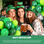 OWill 100pcs Green Balloons 12 Inches – Dark Green, Emerald, Lime & Chrome Metallic Latex for Party Decor