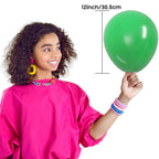 OWill 100pcs Green Balloons 12 Inches – Dark Green, Emerald, Lime & Chrome Metallic Latex for Party Decor