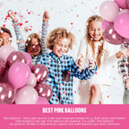 OWill Pink Balloons Set 100pcs 12in Metallic Pink for Birthday, Baby Shower, Wedding & Arch Garland